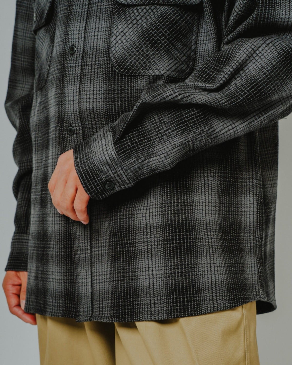 Heavy Flannel L/S Shirt|BLACK×CHRACOAL