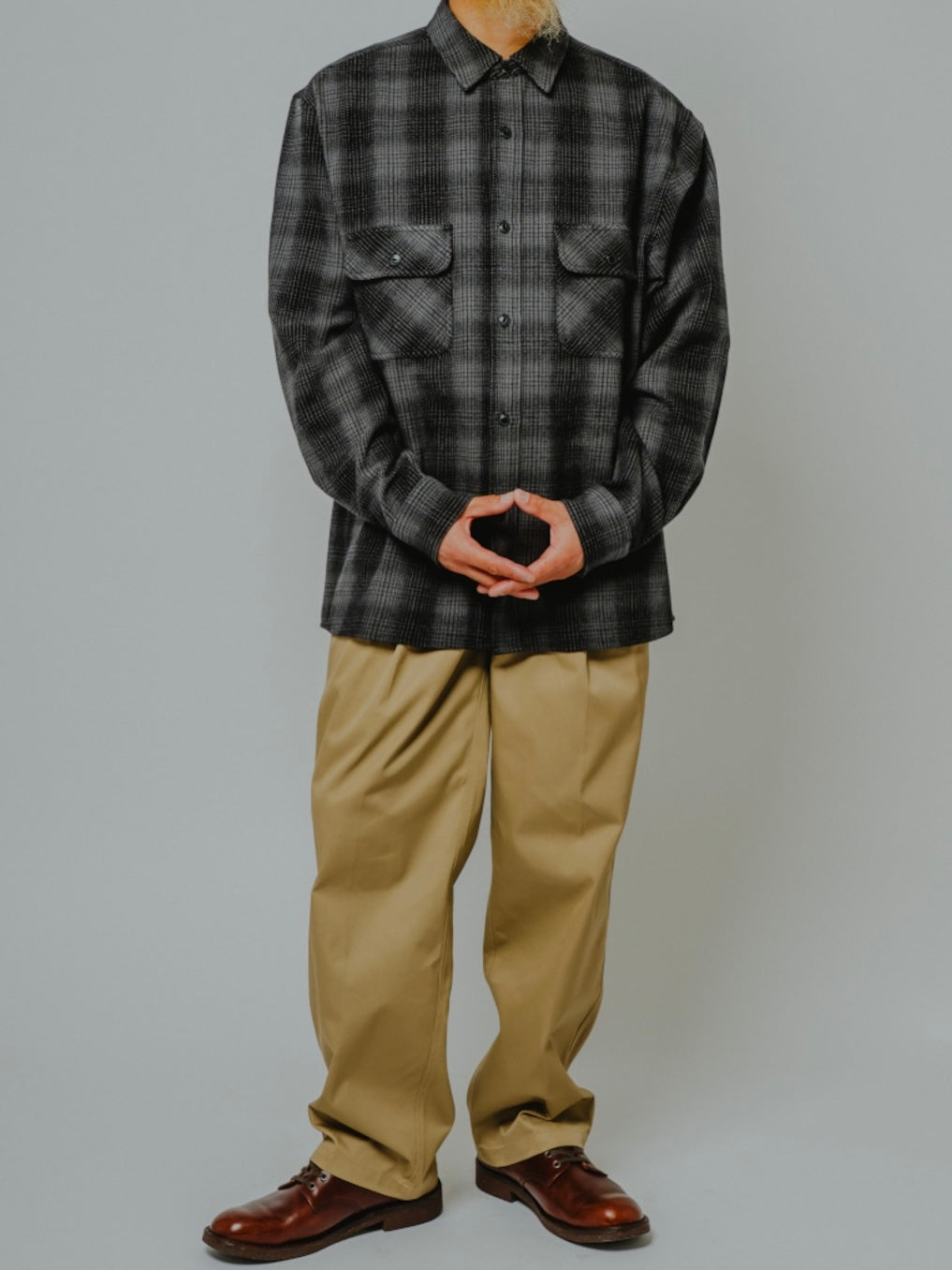 Heavy Flannel L/S Shirt｜BLACK×CHRACOAL