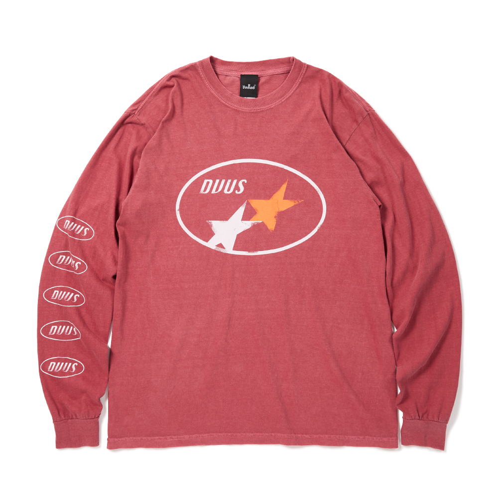 Dual Star L/S T-shirts (Maroon)