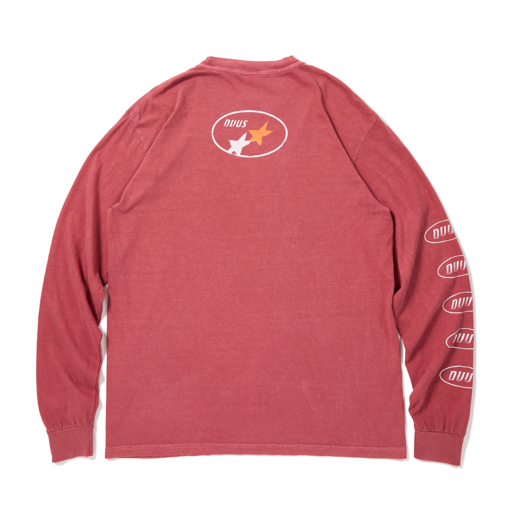 Dual Star L/S T-shirts (Maroon)