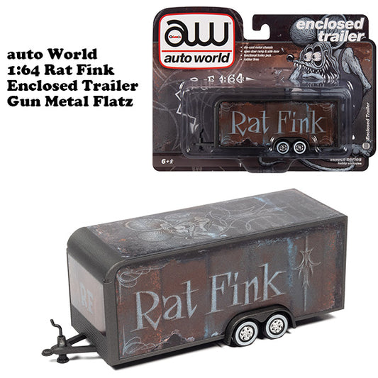 1:64 Rat Fink Enclosed Trailer GUN METAL FLATZ