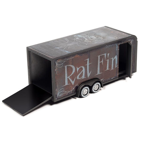 1:64 Rat Fink Enclosed Trailer GUN METAL FLATZ