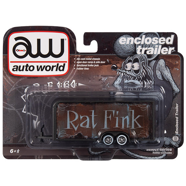 1:64 Rat Fink Enclosed Trailer GUN METAL FLATZ
