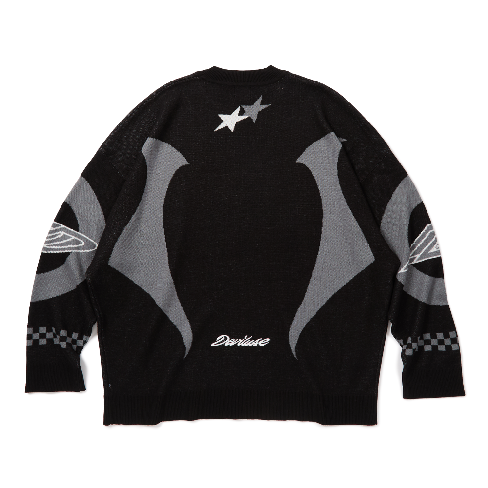 Moto Knit Crewneck(Black)