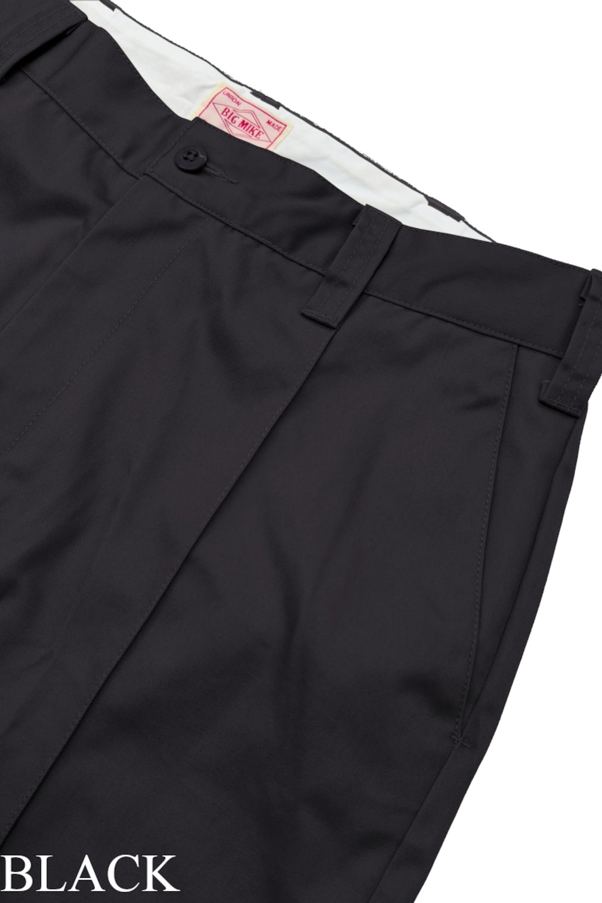 Pin Tuck Chino Pants -BLACK-