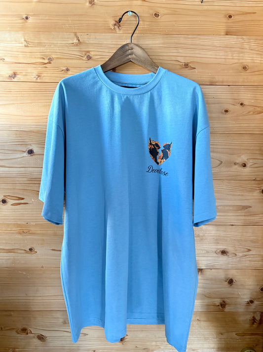 Flame Heart T-shirts(Stone Blue)