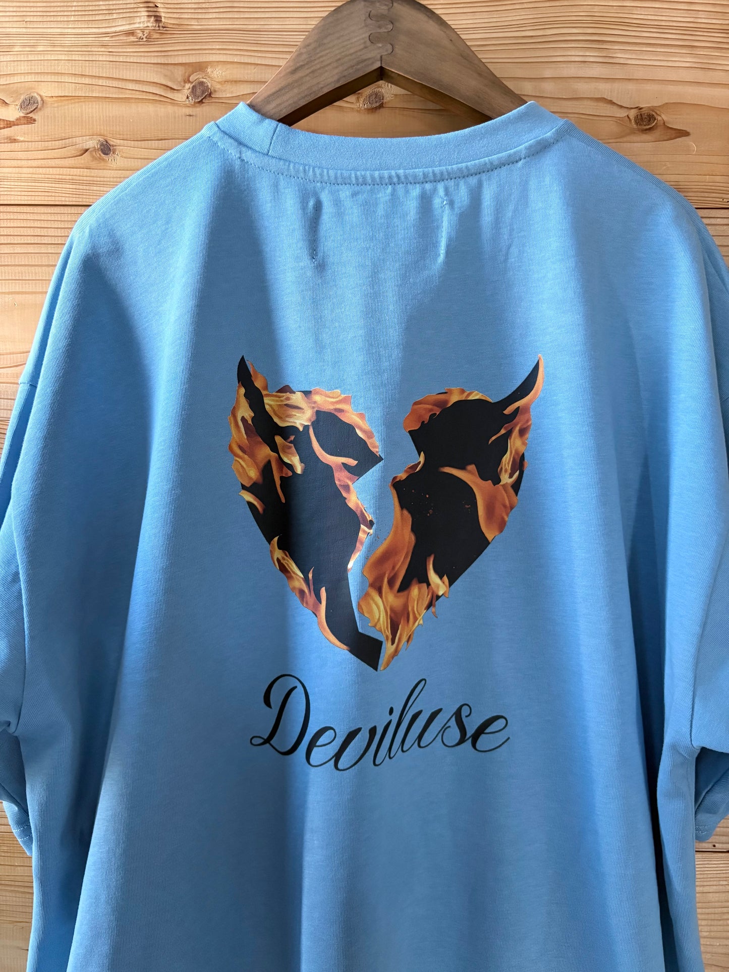Flame Heart T-shirts(Stone Blue)