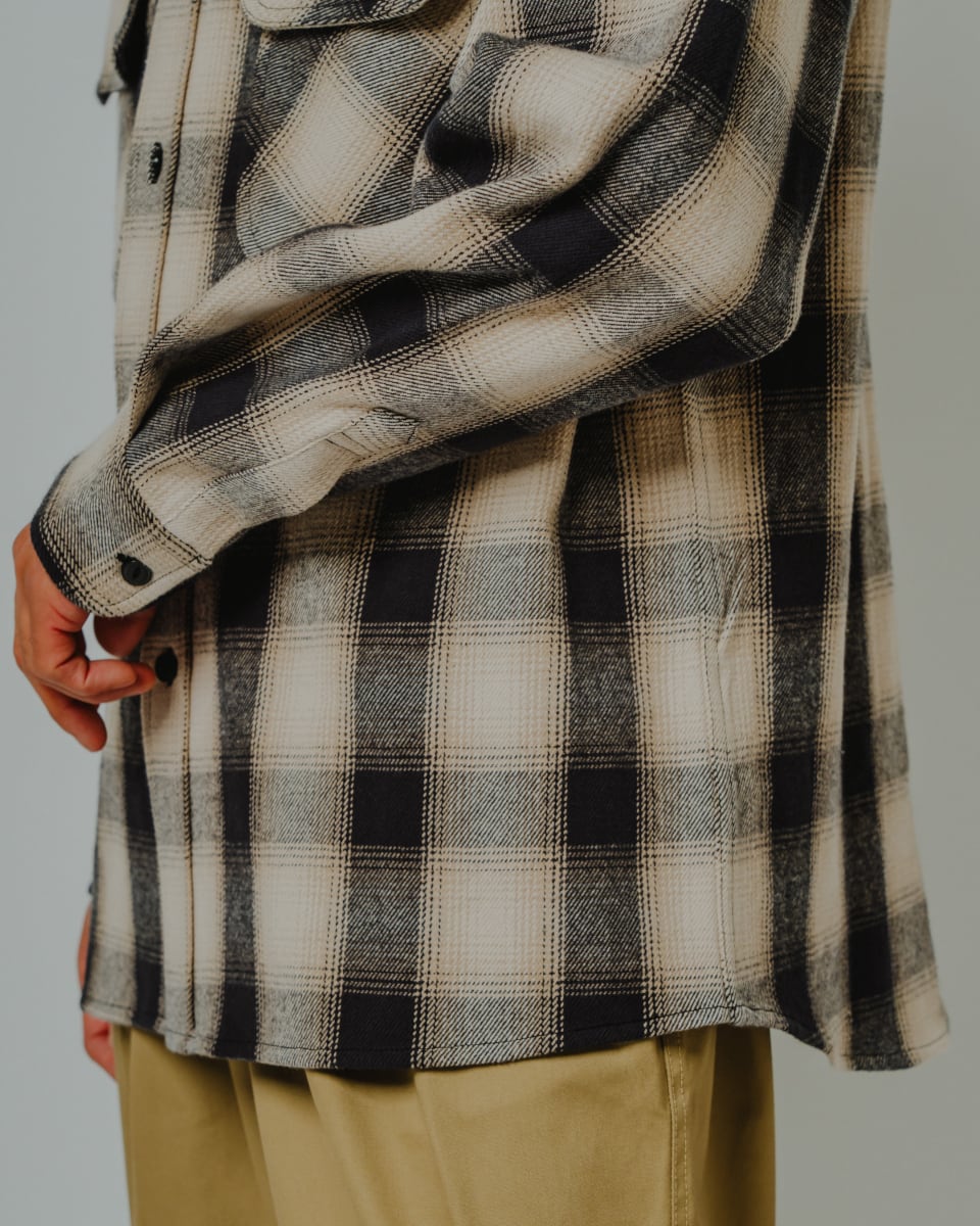 Heavy Flannel L/S Shirt｜BLK×BGE×OFF