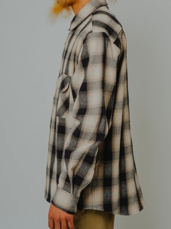 Heavy Flannel L/S Shirt｜BLK×BGE×OFF