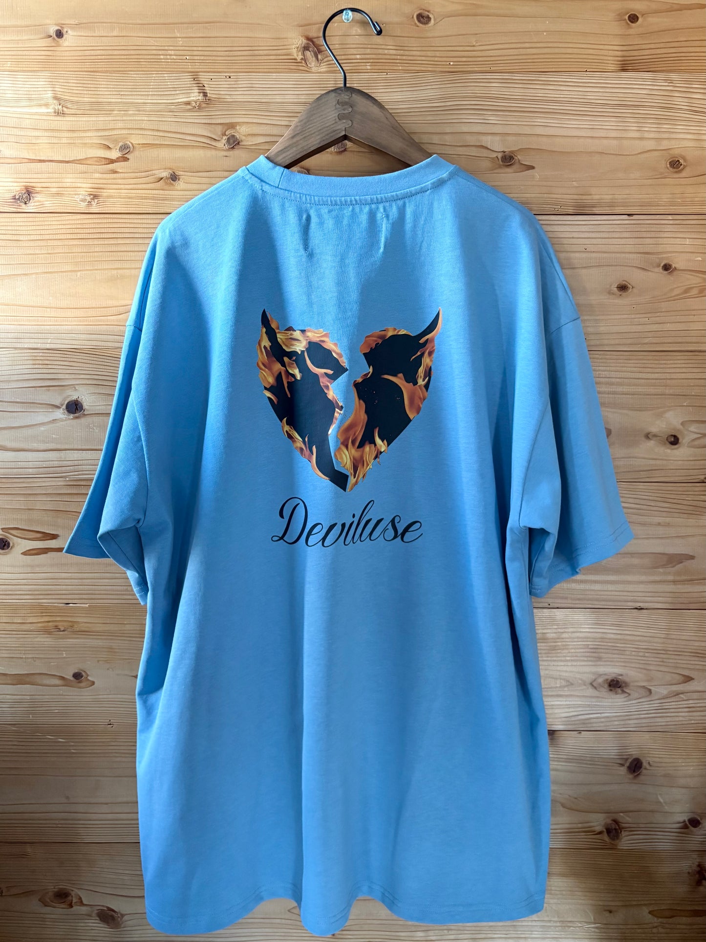 Flame Heart T-shirts(Stone Blue)