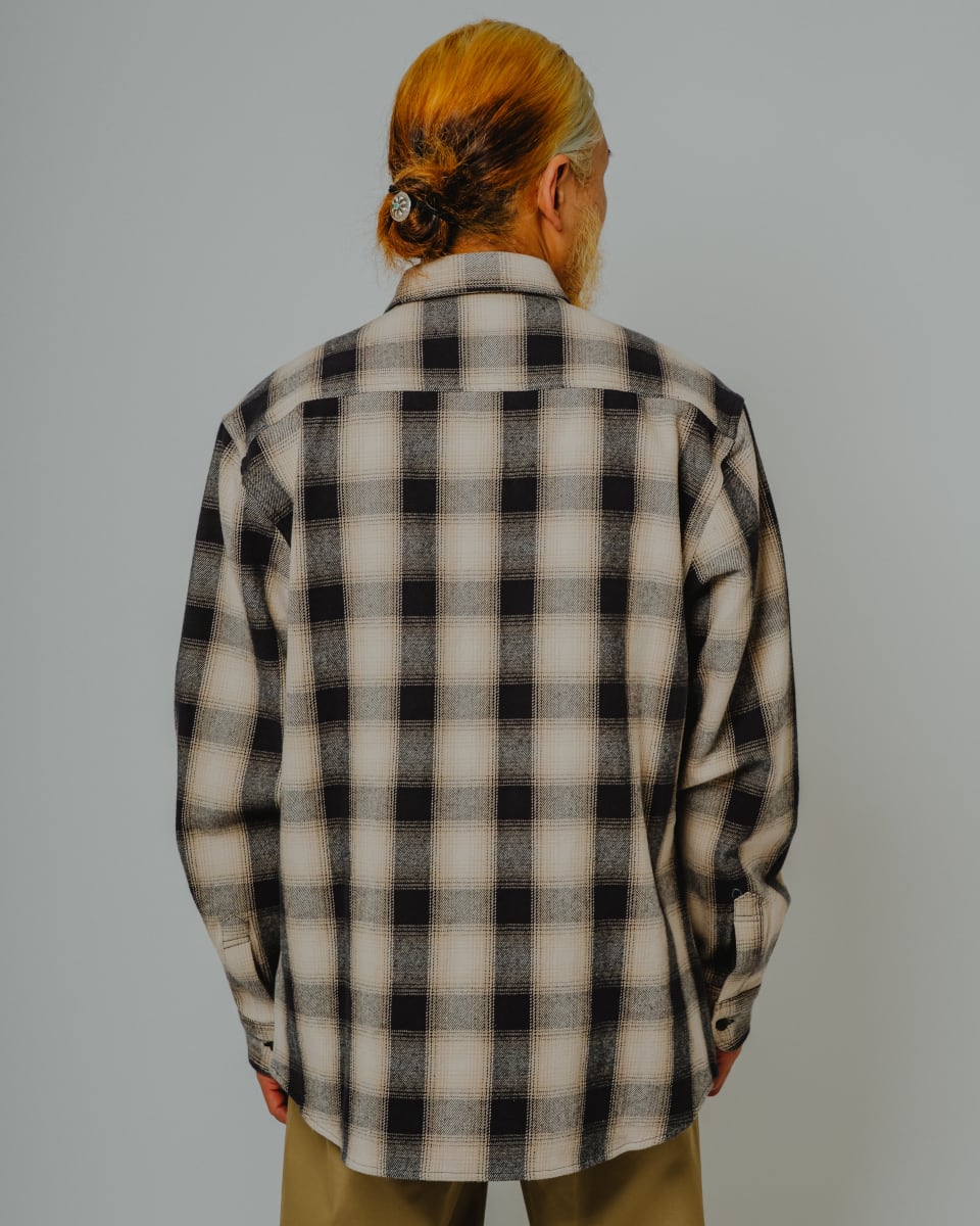 Heavy Flannel L/S Shirt｜BLK×BGE×OFF