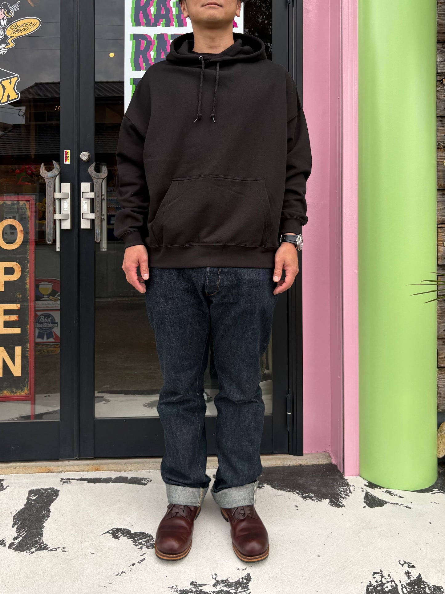 BOX LOGO FLOCKY HOODIE