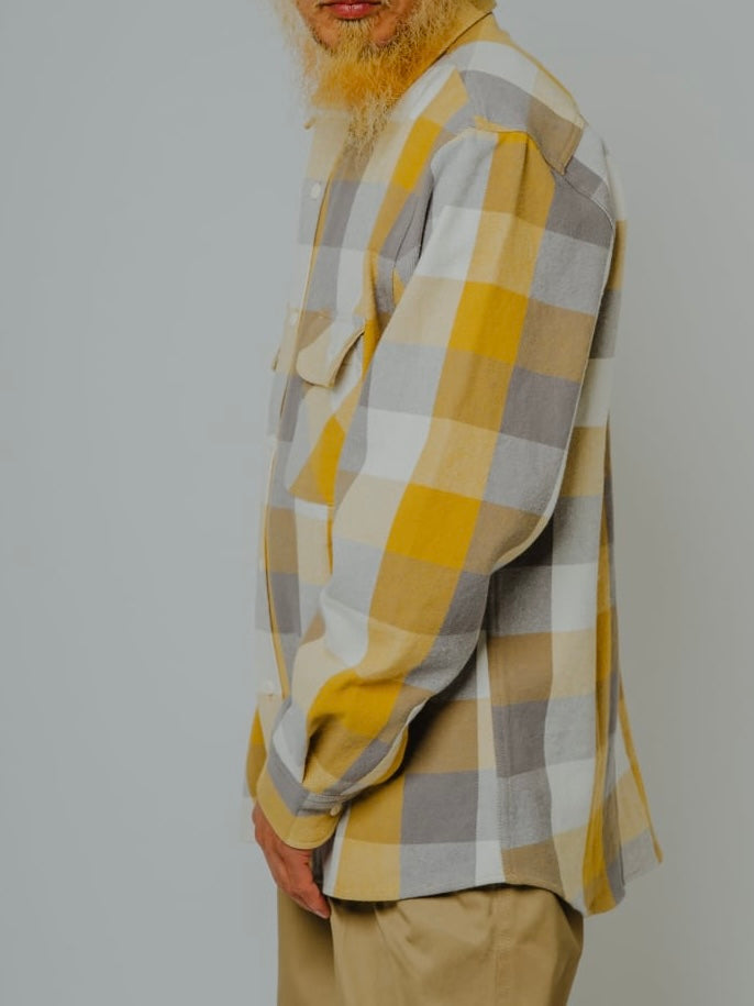 Heavy Flannel L/S Shirt｜YEL×GRY×WHT