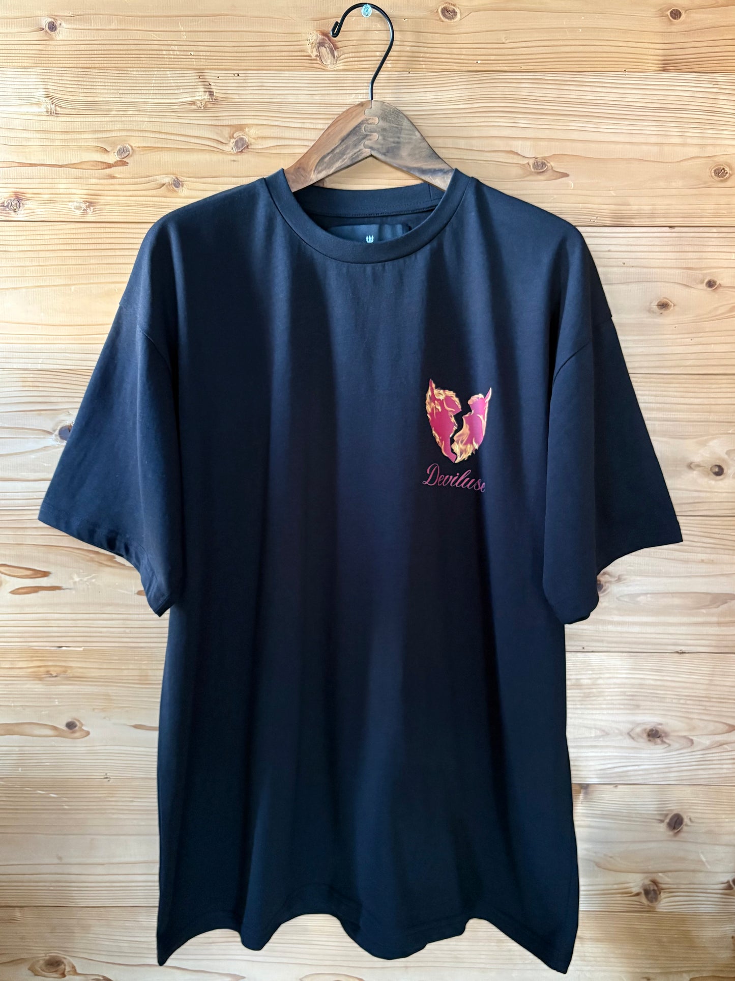 Flame Heart T-shirts(Black)