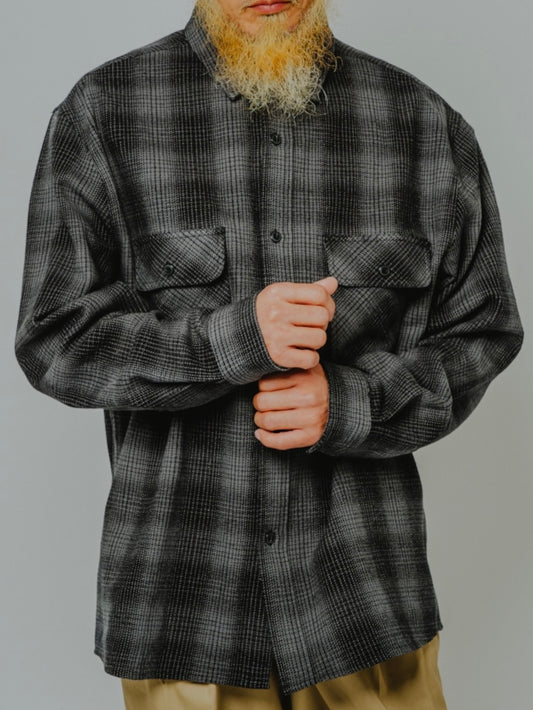 Heavy Flannel L/S Shirt｜BLACK×CHRACOAL
