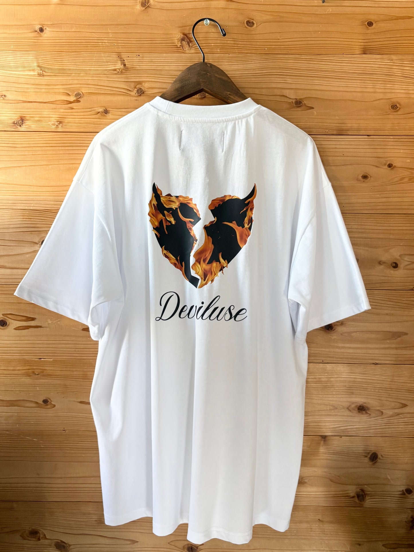 Flame Heart T-shirts(White)