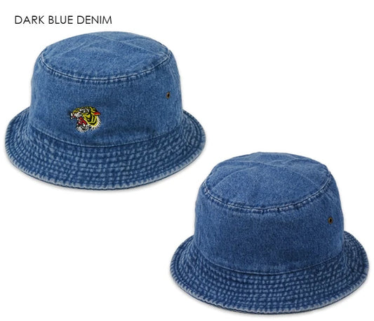 TIGER刺繍BUCKET-DARK BLUE DNIM