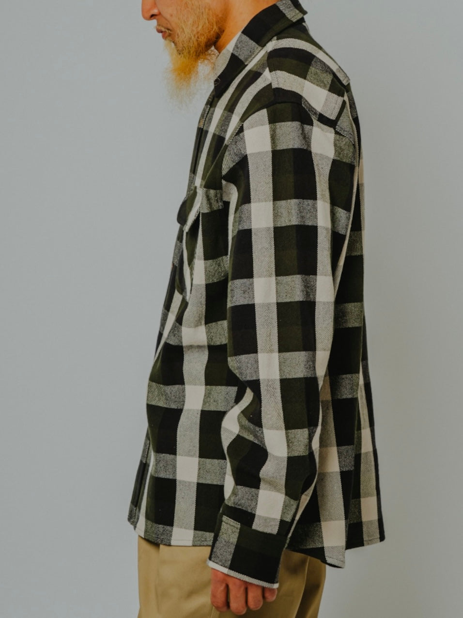 Heavy Flannel L/S Shirt｜OFF×OLV×BLK
