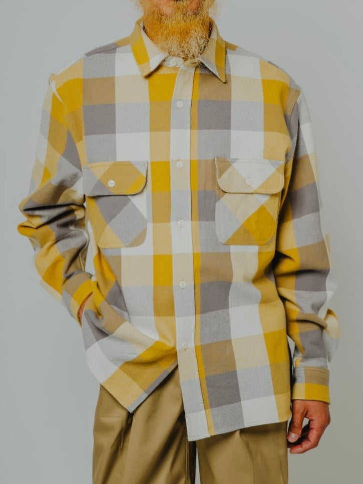 Heavy Flannel L/S Shirt｜YEL×GRY×WHT