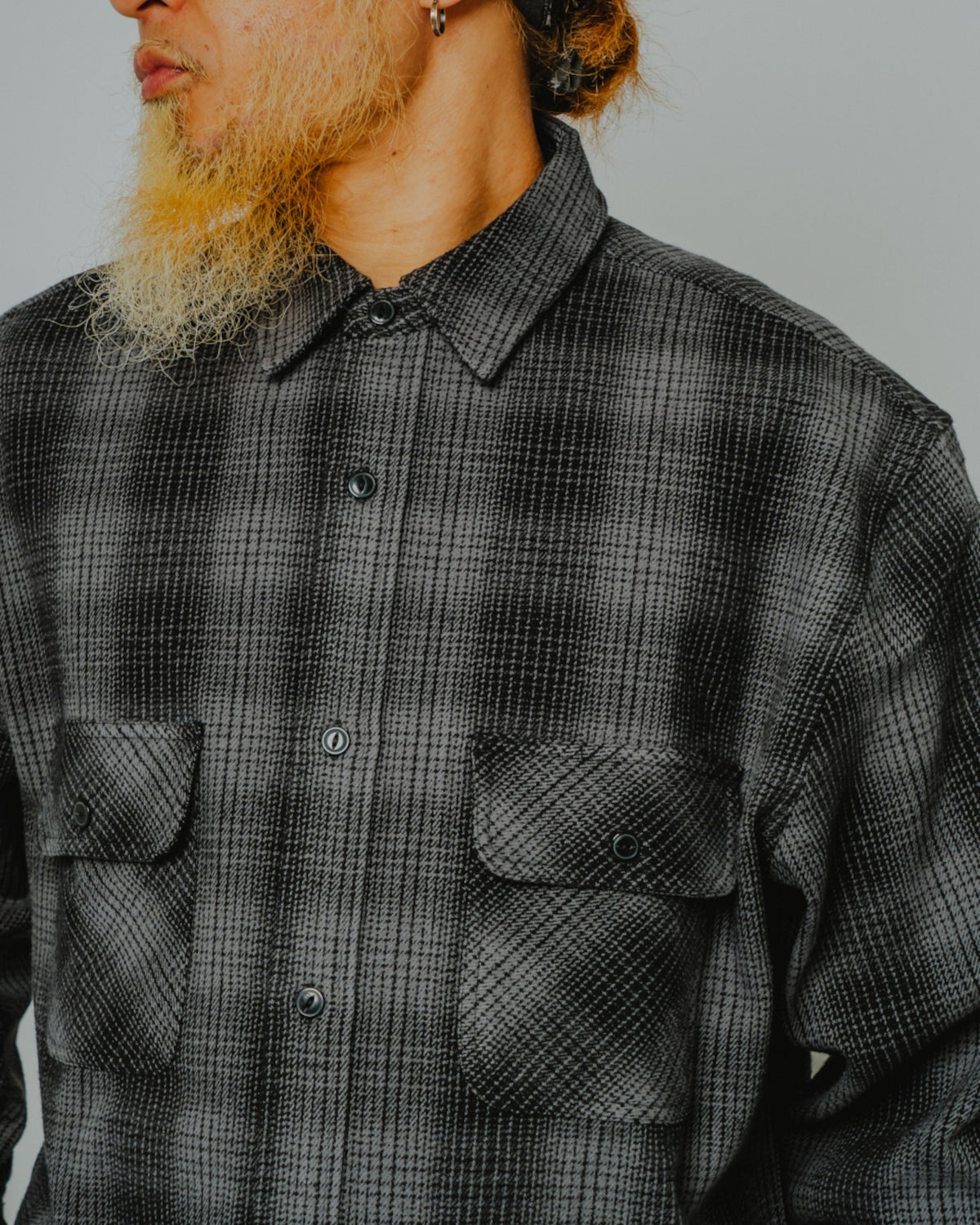 Heavy Flannel L/S Shirt｜BLACK×CHRACOAL