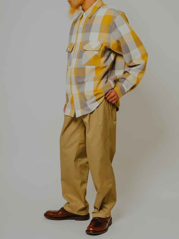 Heavy Flannel L/S Shirt｜YEL×GRY×WHT
