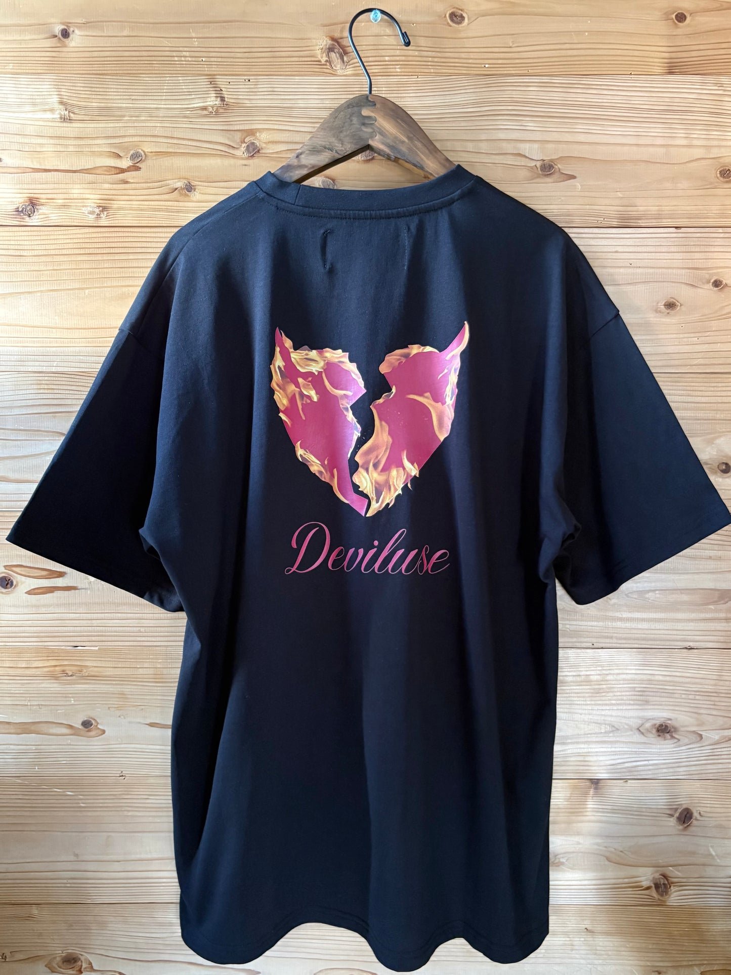 Flame Heart T-shirts(Black)