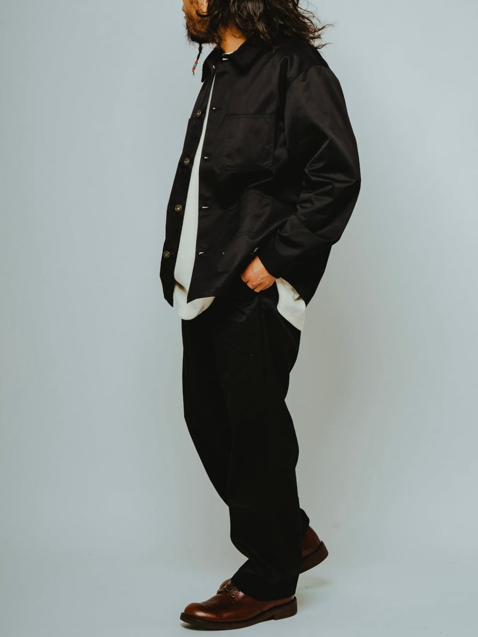 No Tuck Chino Pants -BLACK-